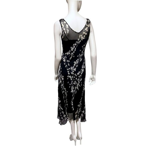 Y2K Silk Slip Dress 6 Cowl Bias Lace Asymmetric Whimsygoth HOCO Formal 100% Silk - Picture 5 of 8